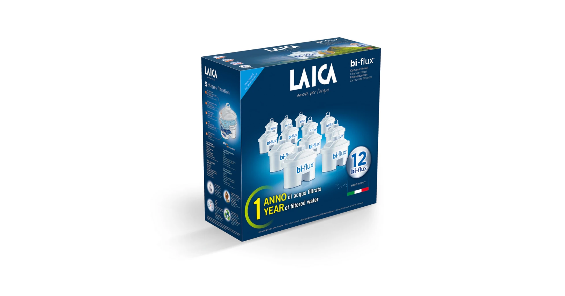 LAICA 12 db os Bi-flux univerzális vízszűrőbetét csomag - Laica